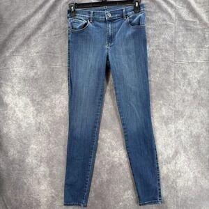 Mott Bow Jeans Womens 29x30 Med Blue Wash Mid Rise Skinny Stretch